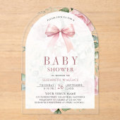 Invitations En Acrylique Baby shower d'arche à arc rose pâle (Recto)