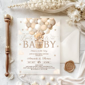 Invitations En Acrylique Baby shower d'attente de l'ours