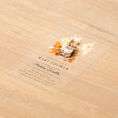Invitations En Acrylique Baby shower d'automne d'écureuil en bois mignon (Poser)