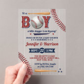 Invitations En Acrylique Baby shower de baseball garçons (In situ (ordinateur de poche))