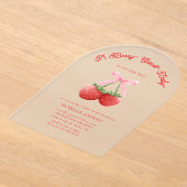 Invitations En Acrylique Baby shower de coquette rose pâle Berry (Poser)