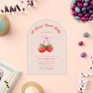 Invitations En Acrylique Baby shower de coquette rose pâle Berry