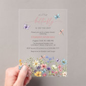 Invitations En Acrylique Baby shower de jardin papillon fleur sauvage (In situ (ordinateur de poche))