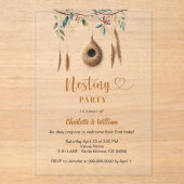 Invitations En Acrylique Baby shower de nidification de nid d'oiseau (Recto)