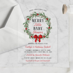 Invitations En Acrylique Baby Shower de Noël Joyeux