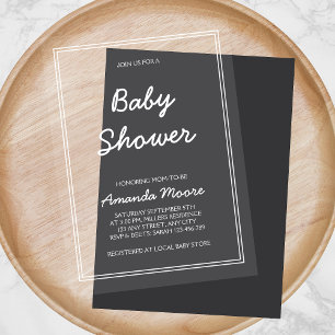 Invitations En Acrylique Baby shower de script de calligraphie classique ch