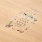 Invitations En Acrylique Baby shower de script pour animaux de bois (Poser)
