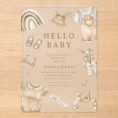 Invitations En Acrylique Baby shower de soins infirmiers Boho Clothes (Recto)