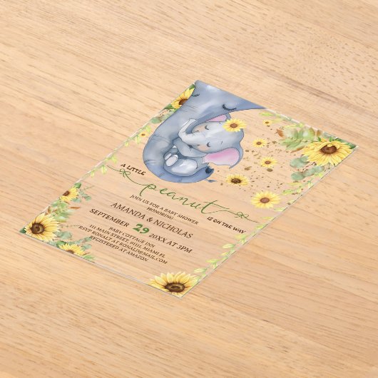 Invitations En Acrylique Baby shower de tournesol de cacahuètes (Poser)