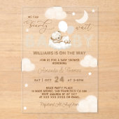 Invitations En Acrylique Baby shower des ballons neutres de l'ours (Recto)