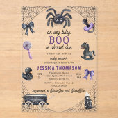 Invitations En Acrylique Baby shower d'Halloween Little Boo Itsy Bitsy Spid (Recto)