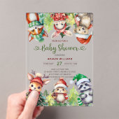 Invitations En Acrylique Baby shower d'hiver sur les animaux des bois (In situ (ordinateur de poche))