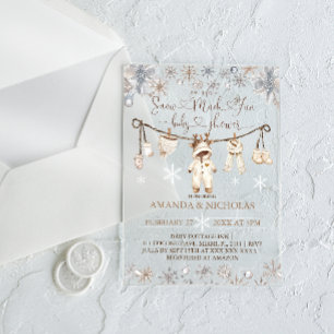 Invitations En Acrylique Baby shower d'hiver très amusant