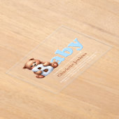 Invitations En Acrylique Baby shower d'ours bleu Teddy (Poser)