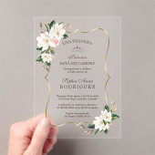 Invitations En Acrylique Baby shower espagnol Magnolia Gold (In situ (ordinateur de poche))