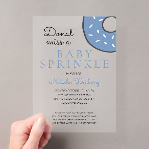 Invitations En Acrylique Baby-Shower Fille Garçon Gâteau Bleu Bébé