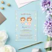 Invitations En Acrylique Baby shower fille jumeaux transparent (Insitu (Mariage))