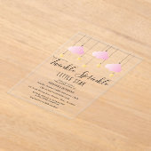 Invitations En Acrylique Baby shower fille rose étoile Twinkle Sprinkle (Poser)