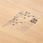 Invitations En Acrylique Baby Shower Fleur Sauvage  (Poser)