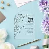 Invitations En Acrylique Baby Shower Fleur Sauvage  (Insitu (Mariage))