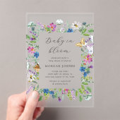 Invitations En Acrylique Baby shower Fleur sauvage Baby In Bloom (In situ (ordinateur de poche))