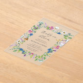 Invitations En Acrylique Baby shower Fleur sauvage Baby In Bloom (Poser)