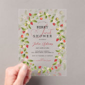 Invitations En Acrylique Baby shower Fleurs de fraises rouges sucrées (In situ (ordinateur de poche))