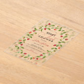 Invitations En Acrylique Baby shower Fleurs de fraises rouges sucrées (Poser)