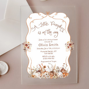Invitations En Acrylique Baby shower Floral de Little Citrouille Boho