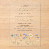 Invitations En Acrylique Baby shower floral Little Fleur sauvage Spring (Recto)