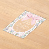 Invitations En Acrylique Baby shower floral Whimsical Rose Bow (Poser)