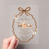 Invitations En Acrylique Baby shower forestier En vichy automne (In situ (ordinateur de poche))