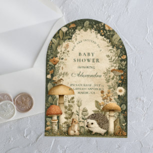 Invitations En Acrylique Baby-Shower Forêt Verte Rustique