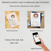 Invitations En Acrylique Baby shower Garçon espagnol Lion Qr Code Baby Regi