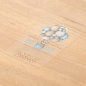 Invitations En Acrylique Baby shower Garçon Ours Acrilic (Poser)