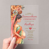 Invitations En Acrylique Baby shower indien de Seemantham Valaikassu Mère (In situ (ordinateur de poche))