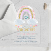 Invitations En Acrylique Baby shower Little Rainbow