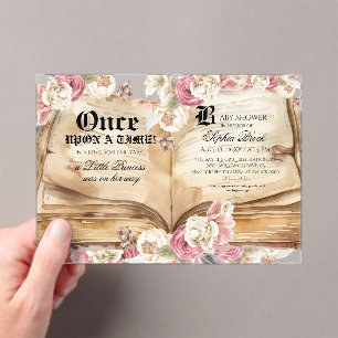 Invitations En Acrylique Baby Shower Livre Royaume d'élégance