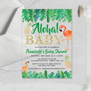 Invitations En Acrylique Baby Shower Luau de plage d'été tropical pour garç