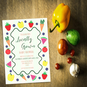 Invitations En Acrylique Baby-Shower Marché de Producteurs Locaux