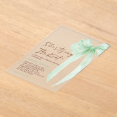 Invitations En Acrylique Baby Shower Mariage Ruban Vert (Poser)