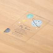 Invitations En Acrylique Baby Shower Moderne dans l'Espace (Poser)