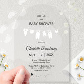 Invitations En Acrylique Baby shower moderne minimaliste transparent