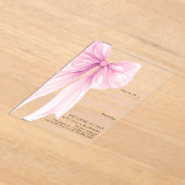 Invitations En Acrylique Baby shower moderne tendance Bow rose (Poser)