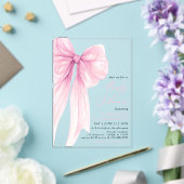 Invitations En Acrylique Baby shower moderne tendance Bow rose (Insitu (Mariage))