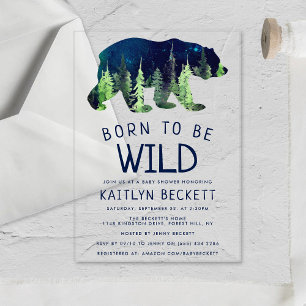Invitations En Acrylique Baby Shower Né Pour Être Sauvage