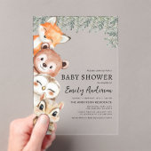 Invitations En Acrylique Baby shower neutre pour les animaux des bois (In situ (ordinateur de poche))
