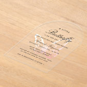 Invitations En Acrylique Baby shower papillon rose arc fille (Poser)