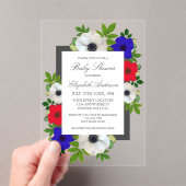 Invitations En Acrylique Baby shower Patriotique Panda Anemone (In situ (ordinateur de poche))