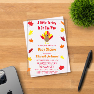 Invitations En Acrylique Baby Shower Petit Dindon